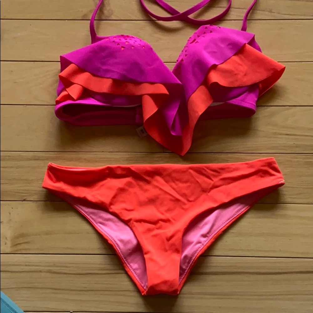 PINK orange and pink bikini